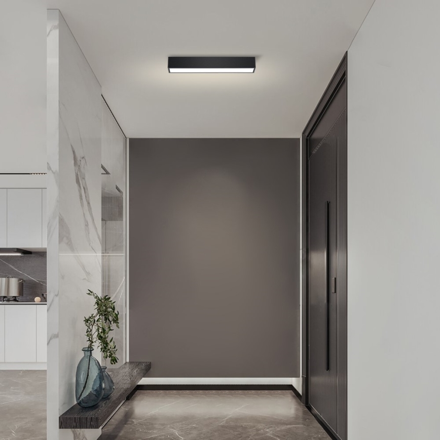 Immax NEO 07254L - Luminária de teto LED dimmerizável NEO LITE LUNGO LED/20W/230V 3000-6000K Wi-Fi Tuya preta + controlo remoto