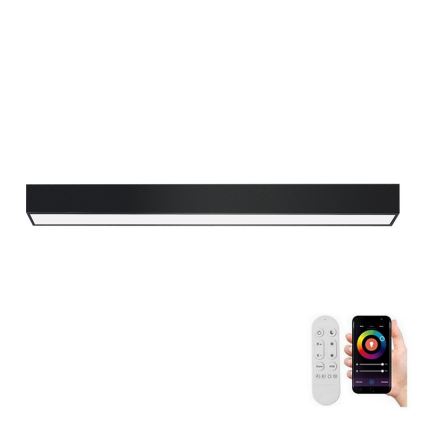 Immax NEO 07255L - Luminária de teto LED dimmerizável NEO LITE LUNGO LED/20W/230V 3000-6000K Wi-Fi Tuya preta + controlo remoto