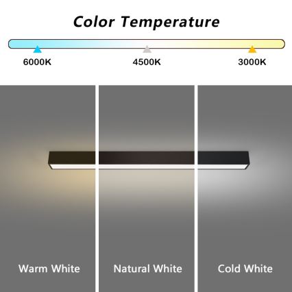 Immax NEO 07255L - Luminária de teto LED dimmerizável NEO LITE LUNGO LED/20W/230V 3000-6000K Wi-Fi Tuya preta + controlo remoto