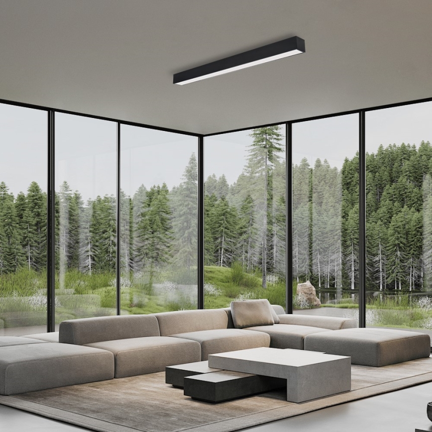 Immax NEO 07256L - Iluminação de teto LED com regulação NEO LITE LUNGO LED/38W/230V 3000-6000K Wi-Fi Tuya preto + comando