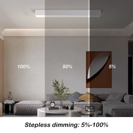 Immax NEO 07258L - Iluminação de teto LED com regulação NEO LITE LUNGO LED/29W/230V 3000-6000K Wi-Fi Tuya branco + comando