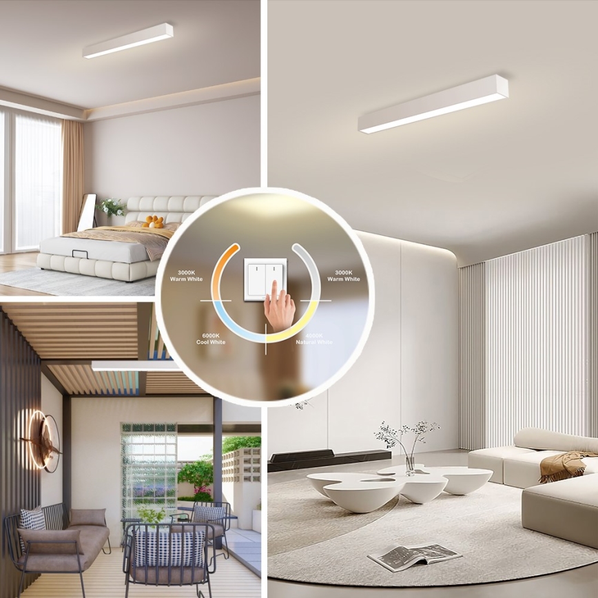 Immax NEO 07258L - Iluminação de teto LED com regulação NEO LITE LUNGO LED/29W/230V 3000-6000K Wi-Fi Tuya branco + comando