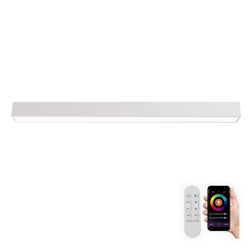 Immax NEO 07259L - Luminária de teto LED regulável NEO LITE LUNGO LED/38W/230V 3000-6000K Wi-Fi Tuya branca + controlo remoto