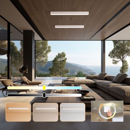 Immax NEO 07259L - Luminária de teto LED regulável NEO LITE LUNGO LED/38W/230V 3000-6000K Wi-Fi Tuya branca + controlo remoto