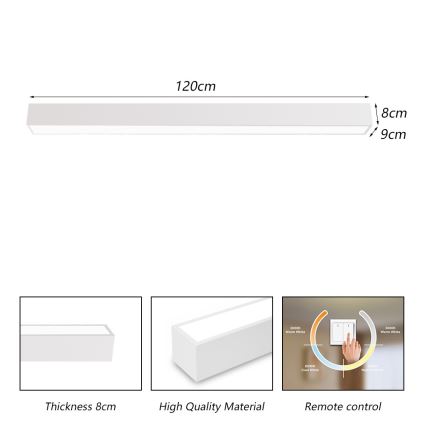 Immax NEO 07259L - Luminária de teto LED regulável NEO LITE LUNGO LED/38W/230V 3000-6000K Wi-Fi Tuya branca + controlo remoto