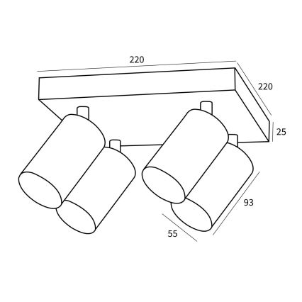 Immax NEO 07266W - Luminária de embutir LED RGB+CCT regulável NEO LITE PUNTO 4xGU10/6W/230V Wi-Fi Tuya