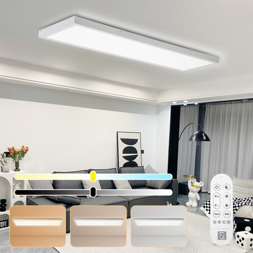 Immax NEO 07276L - Iluminação de teto para casa de banho LED com regulação NEO LITE FRAME LED/50W/230V IP44 Wi-Fi Tuya + comando branco
