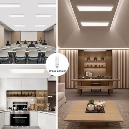 Immax NEO 07276L - Iluminação de teto para casa de banho LED com regulação NEO LITE FRAME LED/50W/230V IP44 Wi-Fi Tuya + comando branco