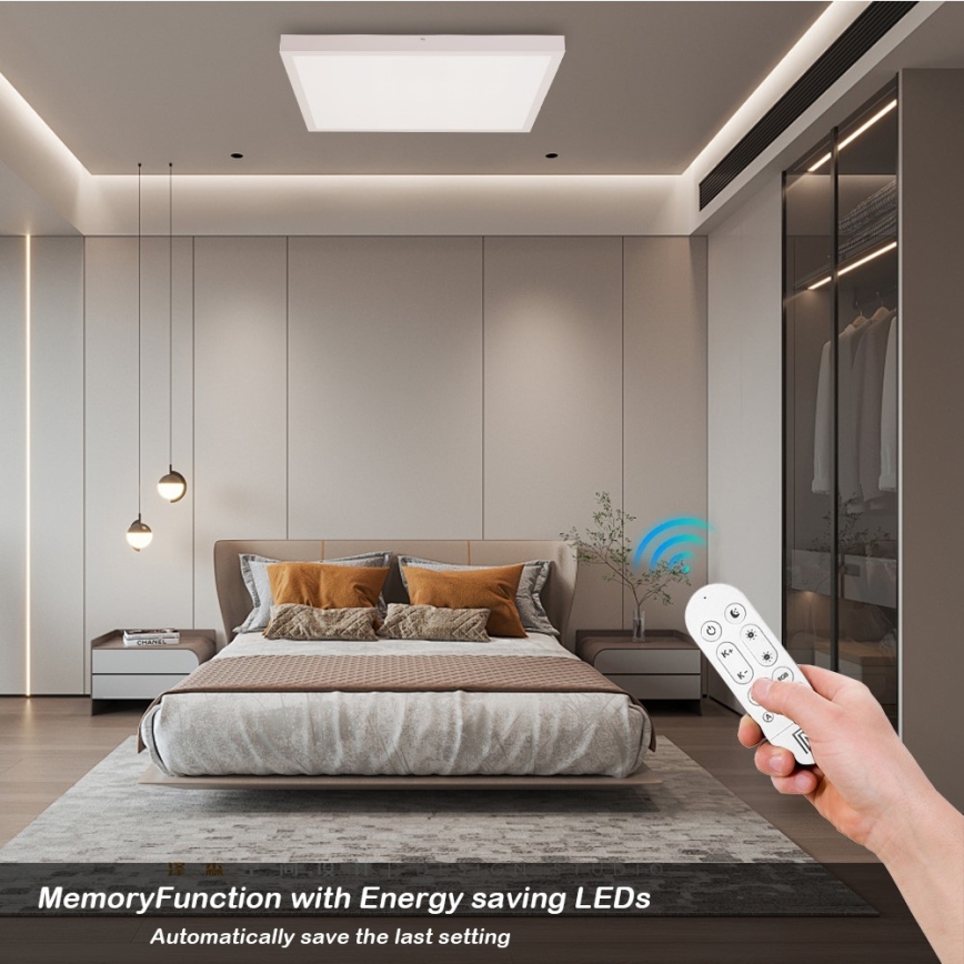 Immax NEO 07277L - Iluminação de teto para casa de banho LED com regulação NEO LITE FRAME LED/50W/230V IP44 Wi-Fi Tuya +remote controlo branco