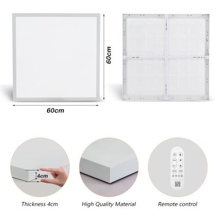 Immax NEO 07277L - Iluminação de teto para casa de banho LED com regulação NEO LITE FRAME LED/50W/230V IP44 Wi-Fi Tuya +remote controlo branco