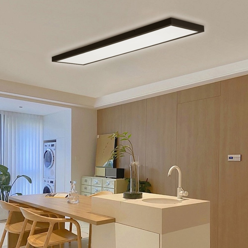 Immax NEO 07278L - Iluminação de teto para casa de banho LED com regulação NEO LITE FRAME LED/50W/230V IP44 Wi-Fi Tuya + comando preto
