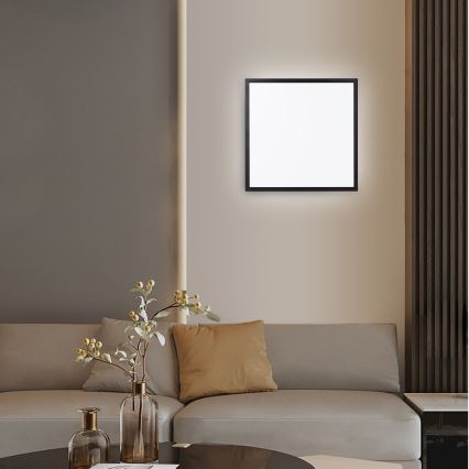 Immax NEO 07279L - Iluminação de teto para casa de banho LED com regulação NEO LITE FRAME LED/50W/230V IP44 Wi-Fi Tuya + comando preto