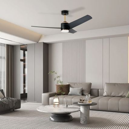 Immax NEO 07280L - Ventoinha de teto LED BEAUTY LED/18W/230V Wi-Fi Tuya preto diâmetro 132 cm + comando