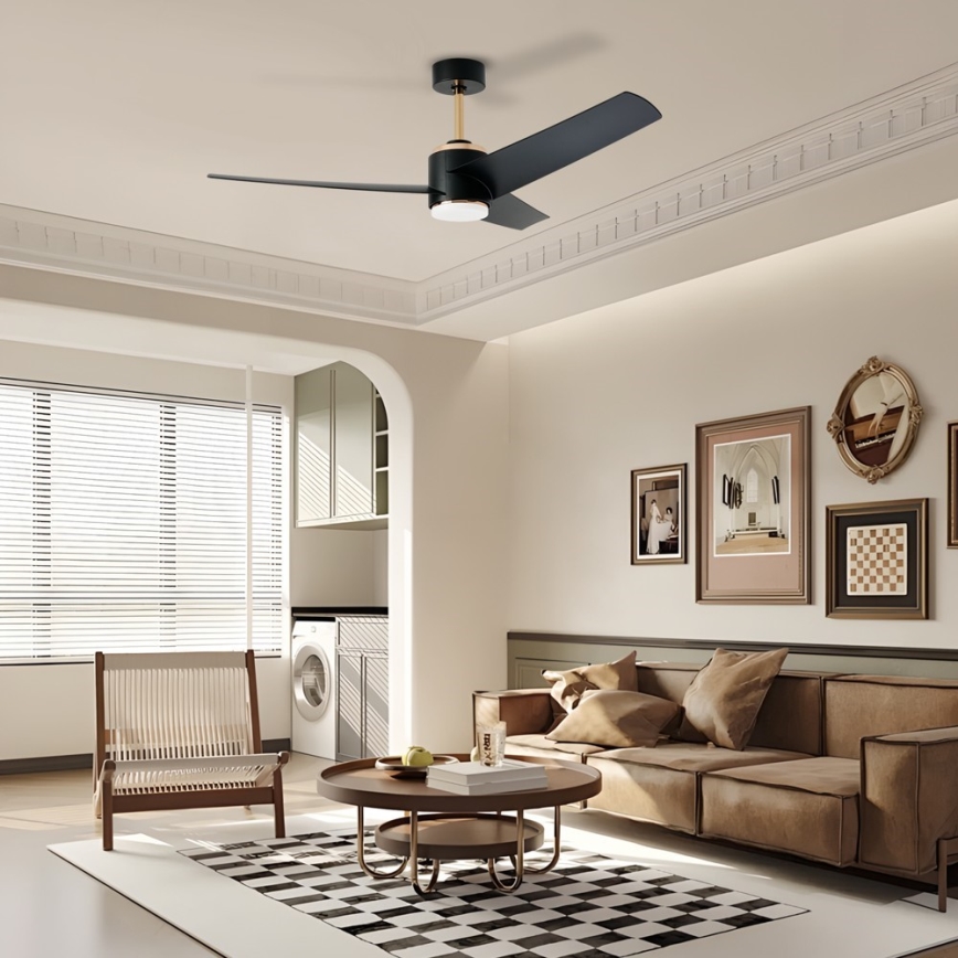 Immax NEO 07280L - Ventoinha de teto LED BEAUTY LED/18W/230V Wi-Fi Tuya preto diâmetro 132 cm + comando