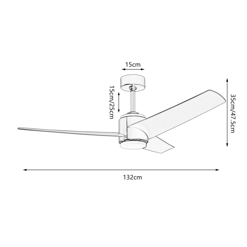 Immax NEO 07280L - Ventoinha de teto LED BEAUTY LED/18W/230V Wi-Fi Tuya preto diâmetro 132 cm + comando