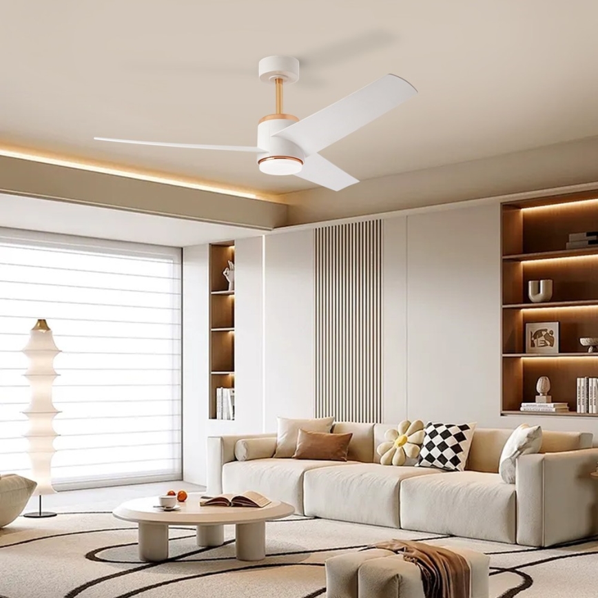 Immax NEO 07281L - Ventilador de teto com dimmer LED+CCT BEAUTY LED/18W/230V 3000/4000/6000K Wi-Fi Tuya Ø 132 cm + controlo remoto