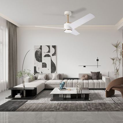 Immax NEO 07281L - Ventilador de teto com dimmer LED+CCT BEAUTY LED/18W/230V 3000/4000/6000K Wi-Fi Tuya Ø 132 cm + controlo remoto