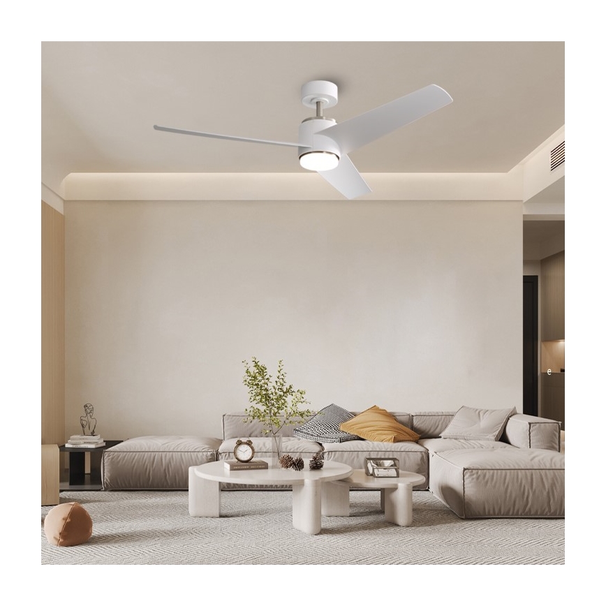 Immax NEO 07282L - Ventilador de teto dimerizável LED+CCT BEAUTY, LED/18W/230V, 3000/4000/6000 K, Wi‑Fi Tuya, diâmetro 132 cm + comando remoto