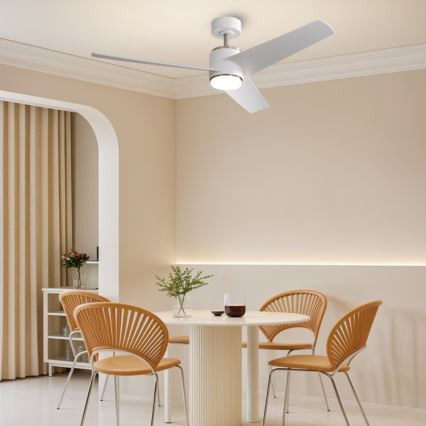 Immax NEO 07282L - Ventilador de teto dimerizável LED+CCT BEAUTY, LED/18W/230V, 3000/4000/6000 K, Wi‑Fi Tuya, diâmetro 132 cm + comando remoto