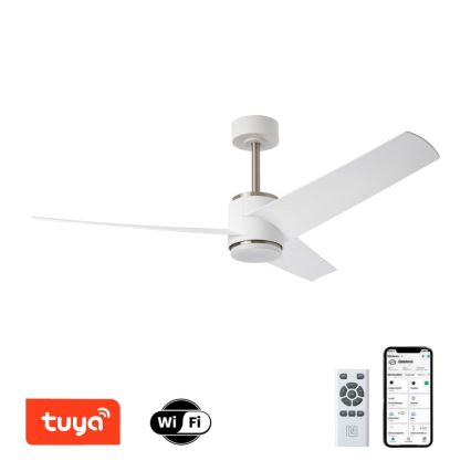 Immax NEO 07282L - Ventilador de teto dimerizável LED+CCT BEAUTY, LED/18W/230V, 3000/4000/6000 K, Wi‑Fi Tuya, diâmetro 132 cm + comando remoto
