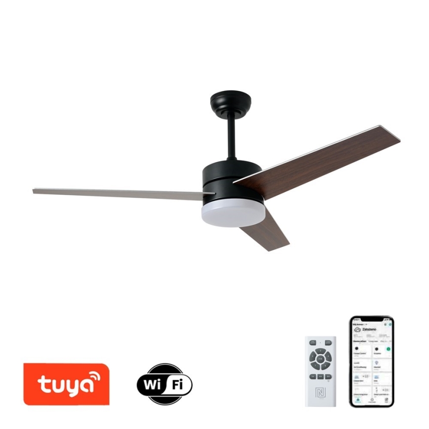 Immax NEO 07285L - Ventilador de teto LED+CCT dimerizável VARIABLE LED/24W/230V 3000/4000/6000K Wi-Fi Tuya, diâmetro 132 cm + controlo remoto