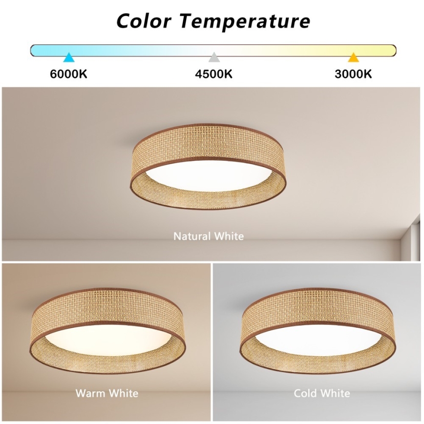 Immax NEO 07288L - Plafon LED+CCT dimerizável LONA LED/36W/230V 3000-6000K Wi-Fi Tuya Ø 45,5 cm + controlo remoto
