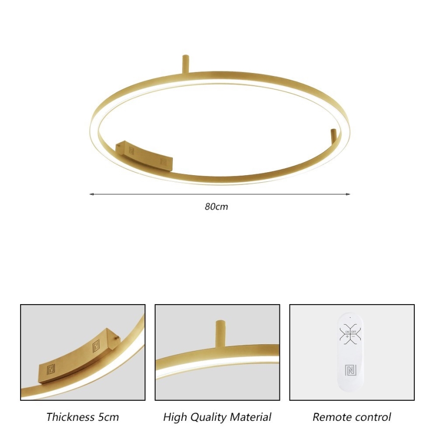 Immax NEO 07291-80G - LED+CCT Candeeiro de tecto com dimmer FINO LED/55W/230V 2700-6500K Tuya Ø 80 cm + comando remoto