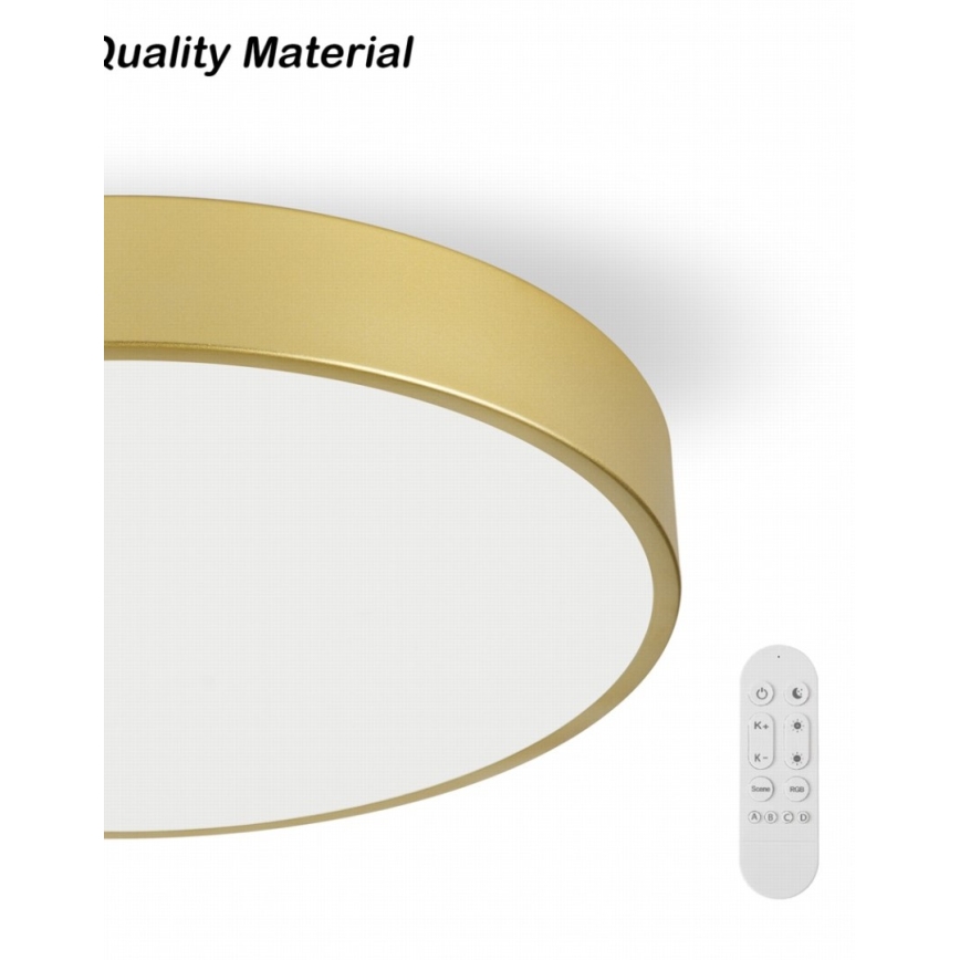 Immax NEO 07292L - Luminária de teto dimerizável NEO LITE SEMPLICI LED/36W/230V 3000-6000K diâmetro 40 cm Wi-Fi Tuya dourada + comando remoto