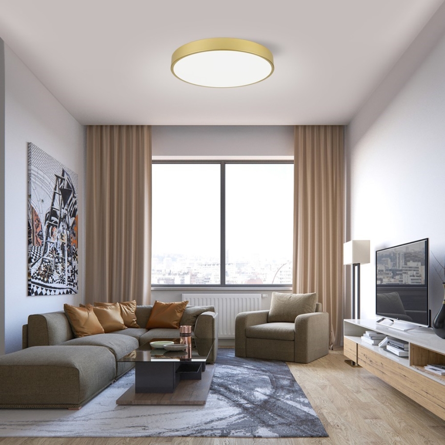 Immax NEO 07293L - Luminária de teto LED dimerizável NEO LITE SEMPLICI LED/60W/230V 3000-6000K diâmetro 60 cm Wi-Fi Tuya dourada + controlo remoto