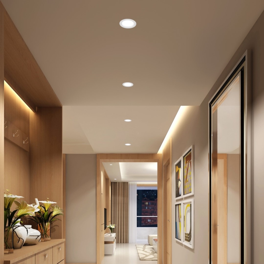 Immax NEO 07294L - Luminária LED regulável de embutir DOWN LED/12W/230V Wi-Fi Ø 12 cm branca