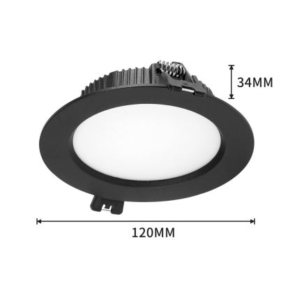 Immax NEO 07294L - Downlight encastrável dimerizável LED/12W/230V com Wi-Fi Ø 12 cm preto