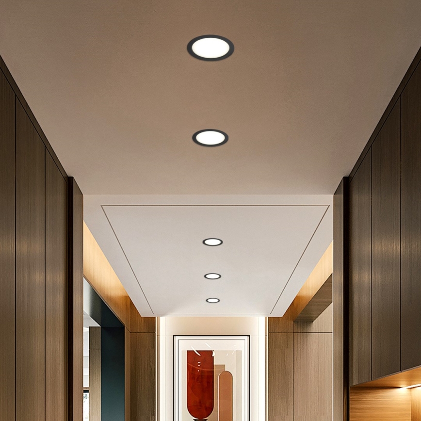 Immax NEO 07294L - Downlight LED regulável embutido, 36W/230V, Wi-Fi, Ø 23 cm, preto