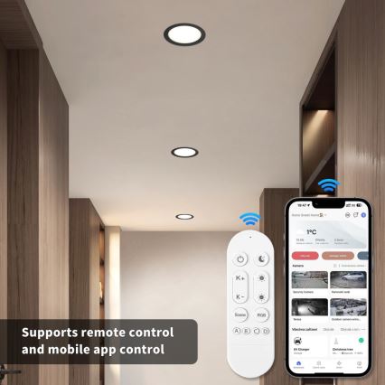 Immax NEO 07294L - Downlight LED regulável embutido, 36W/230V, Wi-Fi, Tuya  Tuya  Ø 23 cm, preto