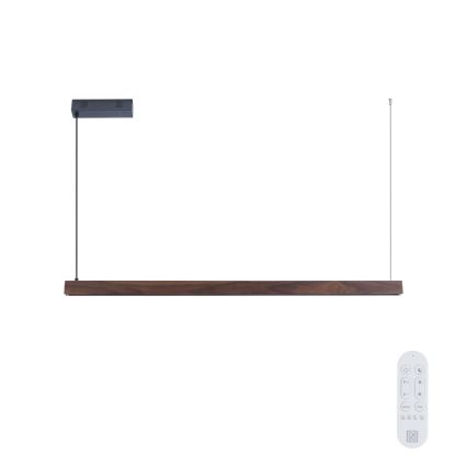 Immax NEO 07300L - Lustre dimável suspenso por cabos MADEIRA LED/26W/230V Wi-Fi Tuya 122 cm nogueira + controlo remoto