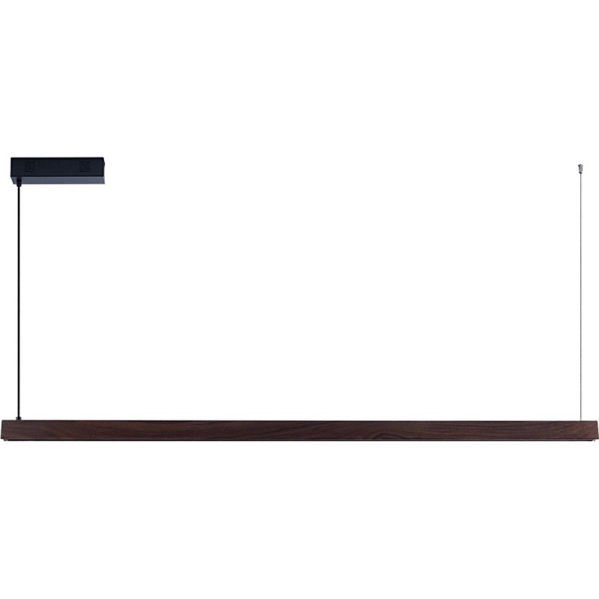 Immax NEO 07301L - Lustre LED dimerizável suspenso por cabo MADEIRA LED/33W/230V Wi‑Fi Tuya 152 cm, acabamento nogueira + controlo remoto