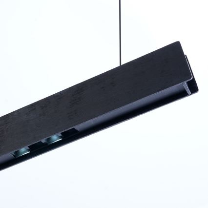 Immax NEO 07308L - Lustre LED dimerizável suspenso por cabo MADEIRA LED/44W/230V Wi-Fi Tuya 202 cm preto + controlo remoto