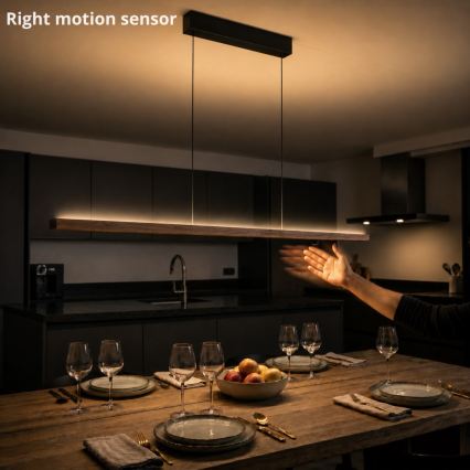 Immax NEO 07309L - Lustre pendente LED dimerizável suspenso por cabo com sensor MADEIRA LED/37W/230V 157 cm nogueira