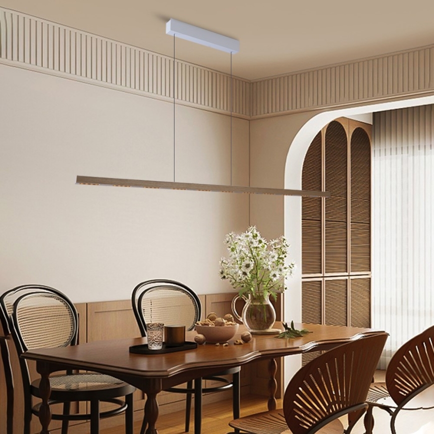 Immax NEO 07310L - Lustre LED dimerizável suspenso por cabo com sensor MADEIRA LED/37W/230V 157 cm freixo