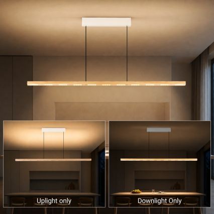 Immax NEO 07310L - Lustre LED dimerizável suspenso por cabo com sensor MADEIRA LED/37W/230V 157 cm freixo