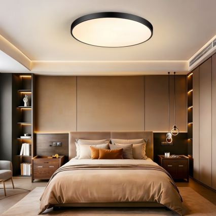 Immax NEO 07313L - Plafon LED dimerizável SEMPLICI LED/96W/230V Ø 80 cm Wi‑Fi Tuya preto + comando remoto