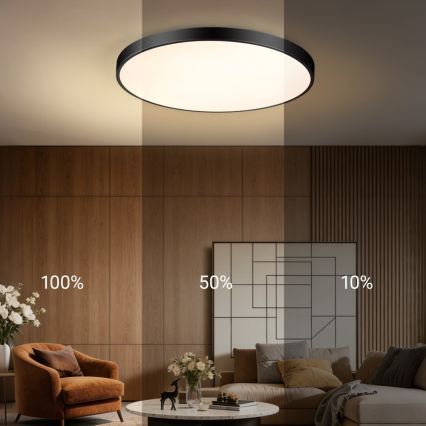 Immax NEO 07313L - Plafon LED dimerizável SEMPLICI LED/96W/230V Ø 80 cm Wi‑Fi Tuya preto + comando remoto
