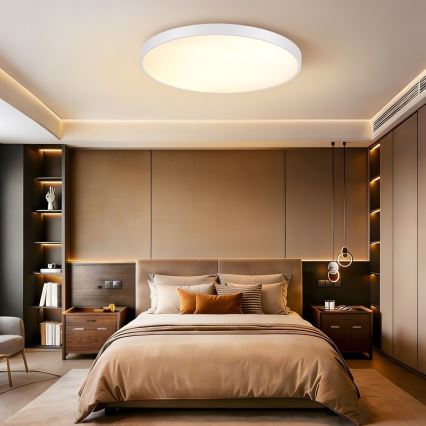 Immax NEO 07315L - Luminária de teto LED regulável SEMPLICI LED/96W/230V, diâmetro 80 cm, Wi-Fi Tuya, branco + controlo remoto