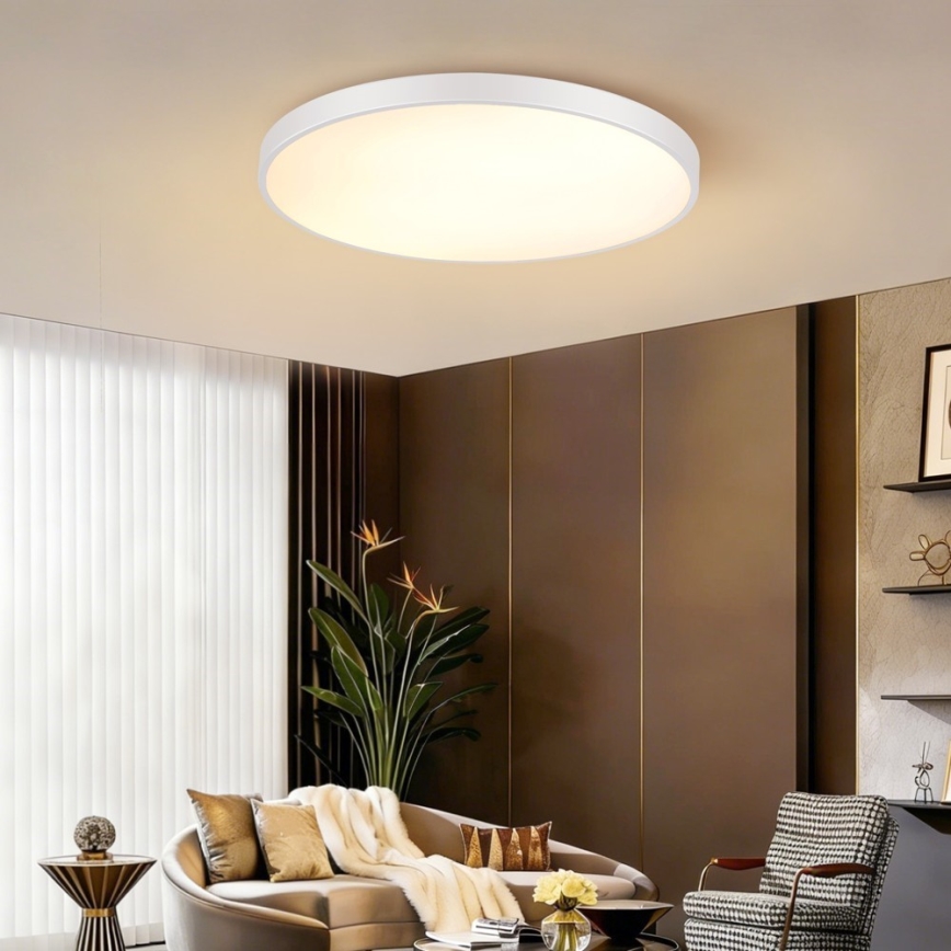 Immax NEO 07315L - Luminária de teto LED regulável SEMPLICI LED/96W/230V, diâmetro 80 cm, Wi-Fi Tuya, branco + controlo remoto