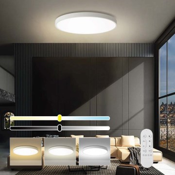 Immax NEO 07315L - Luminária de teto LED regulável SEMPLICI LED/96W/230V, diâmetro 80 cm, Wi-Fi Tuya, branco + controlo remoto