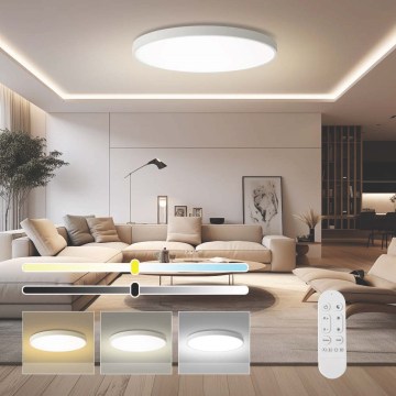 Immax NEO 07316L - Candeeiro de teto LED dimerizável SEMPLICI LED/128W/230V diâmetro 100 cm Wi-Fi Tuya branco + controlo remoto