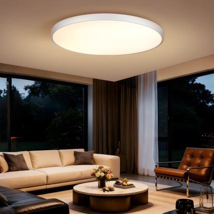 Immax NEO 07316L - Candeeiro de teto LED dimerizável SEMPLICI LED/128W/230V diâmetro 100 cm Wi-Fi Tuya branco + controlo remoto