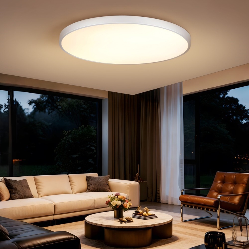 Immax NEO 07316L - Candeeiro de teto LED dimerizável SEMPLICI LED/128W/230V diâmetro 100 cm Wi-Fi Tuya branco + controlo remoto