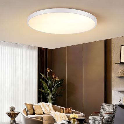 Immax NEO 07316L - Candeeiro de teto LED dimerizável SEMPLICI LED/128W/230V diâmetro 100 cm Wi-Fi Tuya branco + controlo remoto
