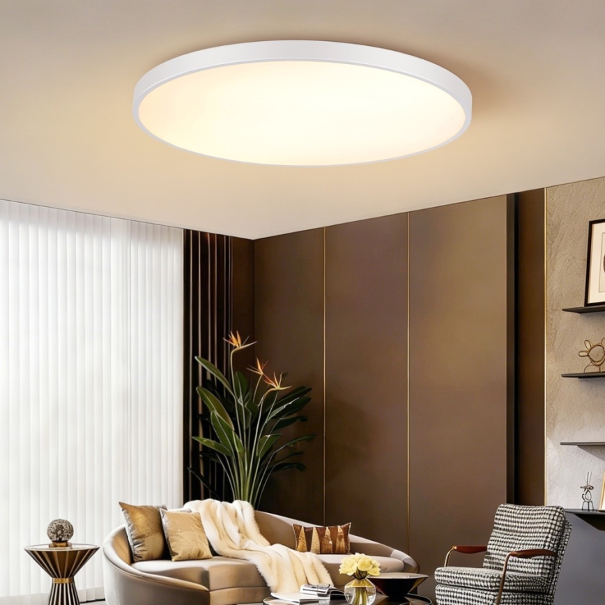 Immax NEO 07316L - Candeeiro de teto LED dimerizável SEMPLICI LED/128W/230V diâmetro 100 cm Wi-Fi Tuya branco + controlo remoto