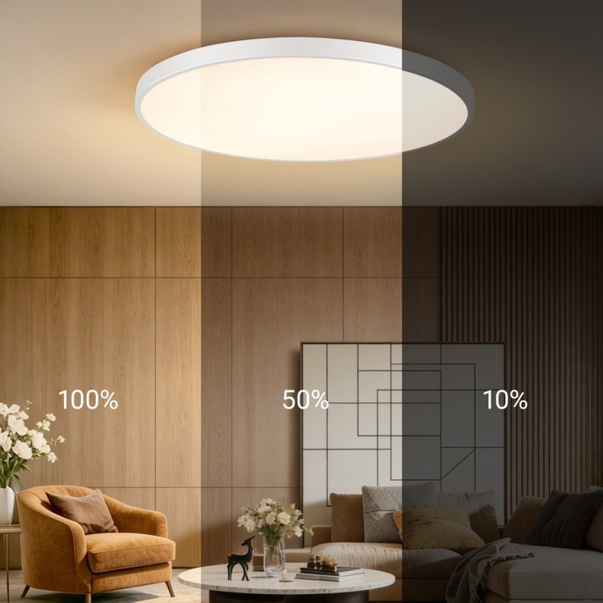 Immax NEO 07316L - Candeeiro de teto LED dimerizável SEMPLICI LED/128W/230V diâmetro 100 cm Wi-Fi Tuya branco + controlo remoto